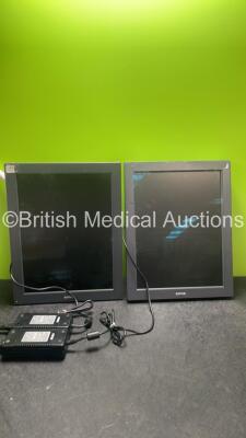 2 x Barco Monitors with 2 x AC Power Supplies (Both Power Up) *SN 1890100945, 1890102644*