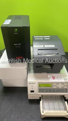 Mixed Lot Including 1 x APC Back Ups Unit (Powers Up) 1 x Graseby 3500 Anaesthesia Pump (No Power with Loose Casing-See Photo) 1 x Sony UP-21MD Color Video Printer (Powers Up) 2 x Medical Isolating Transformers and 1 x Star TSP700II Printer (Untested Due - 5