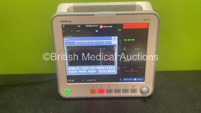 Mindray iPM 12 Patient Monitor Including ECG, SpO2, IBP1, IBP2, NIBP, T1 and T2 Options (Powers Up) *SN FH04055414*