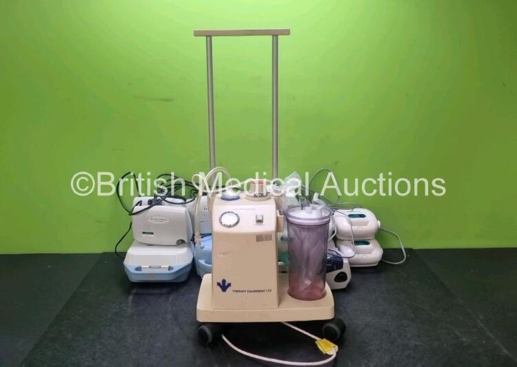 Mixed Lot Including 7 x Ombra Table Top Compressors, 3 x Henleys Medical Salter Aire Compressors, 1 x Henleys Medical Salter Aire Plus Compressor, 1 x Medix Actineb Nebulizer, 1 x ResMed S8 CPAP and 1 x Medix AC 2000 Ventilator *cage*