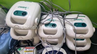 Mixed Lot Including 7 x Ombra Table Top Compressors, 3 x Henleys Medical Salter Aire Compressors, 1 x Henleys Medical Salter Aire Plus Compressor, 1 x Medix Actineb Nebulizer, 1 x ResMed S8 CPAP and 1 x Medix AC 2000 Ventilator *cage* - 3