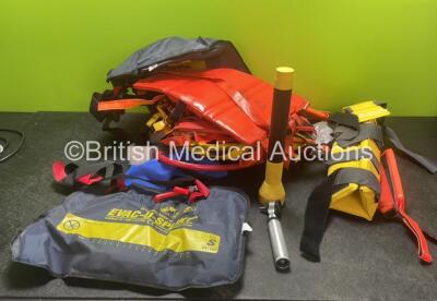 Mixed Lot Including 1 x Torch, 1 x Otoscope, 1 x Traction Splint and Various Straps