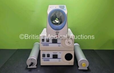Mixed Lot Including 2 x Eschmann Smoke Evacuator Units, 2 x PCS-3000 Calibration Syringes and 1 x A&D TM-2655P Automatic Blood Pressure Monitor (Damage to Casing *SN SEUD4D1284 / SEUD4D1285 / 201406613 / 201406632*