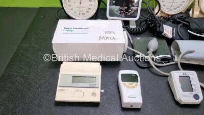 Mixed Lot Including 3 x Accoson BP Gauges with BP Cuffs, 1 x Welch Allyn BP Gauge with BP Cuff, 1 x A&D Medical Digital Blood Pressure Monitor, 1 x Omron M1 Classic Digital Blood Pressure Monitor, 1 x Daray Pulse Oximeter, 1 x Omron and 1 x 711 Blood Pres - 5