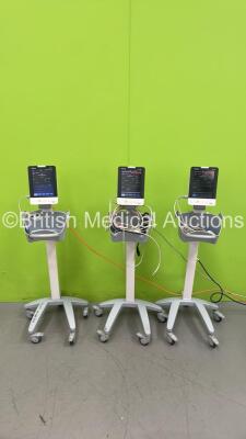 3 x Mindray VS-900 Vital Signs Monitors on Stands (All Power Up ) - 2