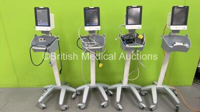 4 x Mindray VS-900 Vital Signs Monitors on Stands (All Power Up - 1 x Missing Side Panel - See Pictures) - 2