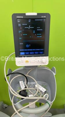 4 x Mindray VS-900 Vital Signs Monitors on Stands (All Power Up - 1 x Missing Side Panel - See Pictures) - 5