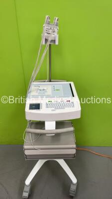 Mortara ELI 250c ECG Machine on Stand with 10 Lead ECG Leads (Powers Up) *S/N 114070193982*