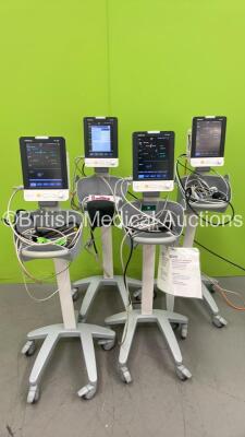 4 x Mindray VS-900 Vital Signs Monitors on Stands (All Power Up - 2 x Missing Side Panel - See Pictures)