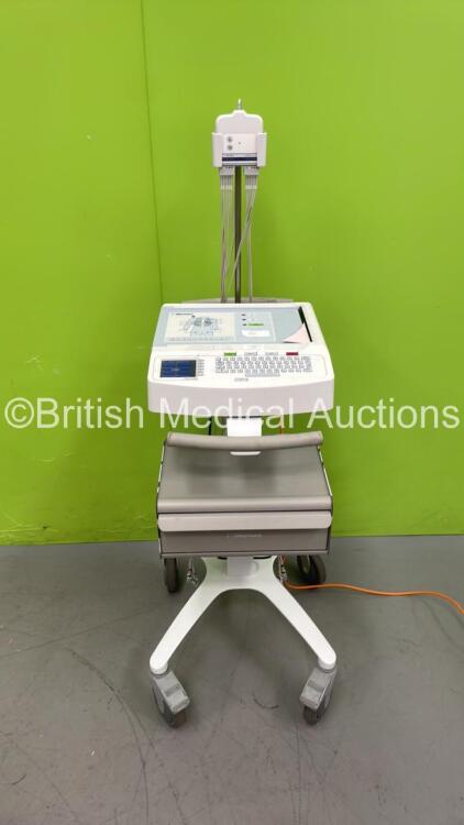 Mortara ELI 250c ECG Machine on Stand with 10 Lead ECG Leads (Powers Up) *S/N 114070193966*