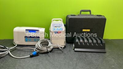 Mixed Lot Including 1 x Inditherm Alpha Plus Pump (Powers Up) 1 x Inditherm MECU1 Patient Warming System (Powers Up) 1 x 6 Bay External Battery Charger (No Power Supply) 1 x Empty Case