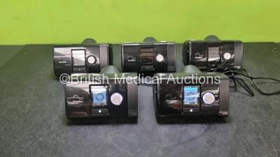 5 x ResMed Autoset Airsense 10 CPAP Units (All Power Up - 2 x Humidifier Chambers Missing) *S/N 23212913965 / 23161169837 / 23151740109 / 23191151859 / 23152350358*