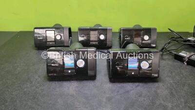 5 x ResMed Autoset Airsense 10 CPAP Units (All Power Up - 2 x Humidifier Chambers Missing) *S/N 23171683046 / 23191071595 / 23182763747 / 23151581947 / 23152050275*