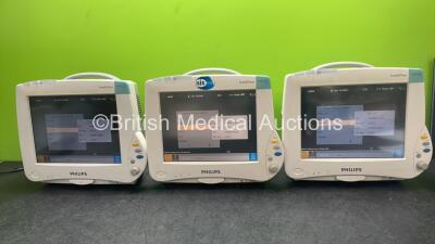 3 x Philips IntelliVue MP50 Patient Monitors (All Power Up)