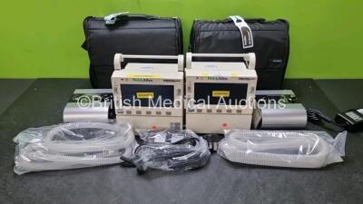 Mixed Lot Including 2 x ResMed S9 Escape CPAPS (Both Power Up) with 2 x Hoses and 2 x Welch Allyn ProPaq Encore Patient Monitors (Untested Due to No Power Supplies) *SN 22151750443 / 22151750439 / 07074018*