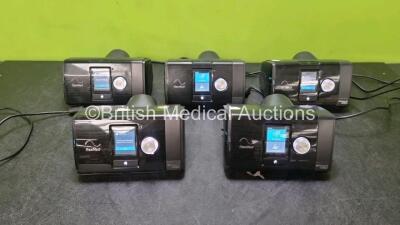 5 x ResMed Autoset Airsense 10 CPAP Units (All Power Up) with 1 x Power Supply *SN 23192575151 / 23161703707 / 23161210768 / 2316183509 / 22141509499*