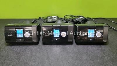 3 x ResMed Airsense 10 Autoset CPAP Units *Mfd 2021 / 2022* (All Power Up) with 3 x Power Supplies *SN 23221031140 / 23211174624 / 23212602473*