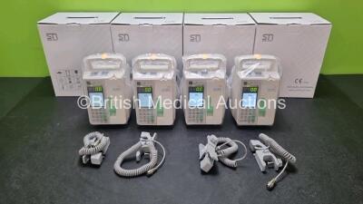 4 x Sino Medical SN-1800V Infusion Pumps *Mfd 2020* (All Power Up) with User Manuals in Boxes