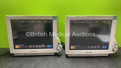 2 x Philips IntelliVue MP70 Anesthesia Patient Monitors (Both Power Up)