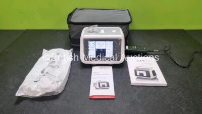 Nippy 4+ Ventilator Firmware Version 4.0_51-4.0.51 *Mfd 2020* Including SpO2 and CO2 Options (Powers Up) In Carry Case *Excellent Condition - 1.0 Ventilation Hours* with 1 x Ref 004465 Breathing Hose