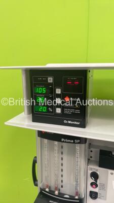 InterMed Penlon Prima SP Induction Anaesthesia Machine with InterMed Penlon Nuffield Anaesthesia Ventilator Series 200 and Hoses (Powers Up) *S/N SP20208 122* - 5