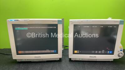 2 x Philips IntelliVue MP70 Anesthesia Patient Monitors (Both Power Up 1 Damaged Light-See Photos)