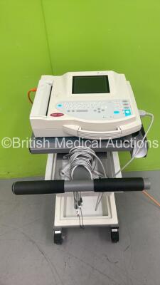 GE MAC 1200 ECG Machine on Stand with 10 Lead ECG Leads (Draws Power - Blank Screen) *S/N 101084129*