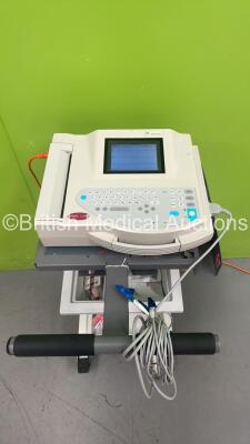 GE MAC 1200 ECG Machine on Stand with 10 Lead ECG Leads (Powers Up) *S/N 101084132*