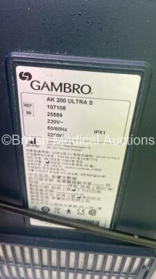 3 x Gambro AK 200 Ultra S Dialysis Machines Software Version 11.2 (All Power Up) *S/N 25589 / 25519 / 25580* - 12