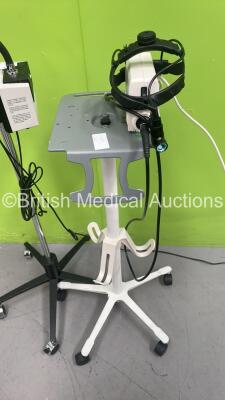 1 x Welch Allyn Patient Examination Lamp on Stand (NO Power) and 1 x Welch Allyn Solarc Light Source on Stand with Headlight (Powers Up with Good Bulb) *S/N NA* - 5