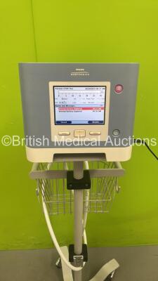 Philip Respironics Trilogy 202 Ventilator on Stand Software Version 14.2.02 - Running Hours 3214 with Hose (Powers Up) *S/N TV013041207** - 2