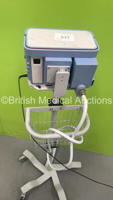 Philip Respironics Trilogy 202 Ventilator on Stand Software Version 14.2.02 - Running Hours 3214 with Hose (Powers Up) *S/N TV013041207** - 5