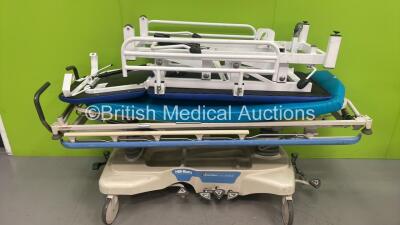 1 x Hill-Rom Transtar Hydraulic Patient Trolley with Mattress (Hydraulics Tested Working) and 1 x Bristol Maid Hydraulic Patient Couch (Missing / Damaged Wheel) *S/N NA* - 2