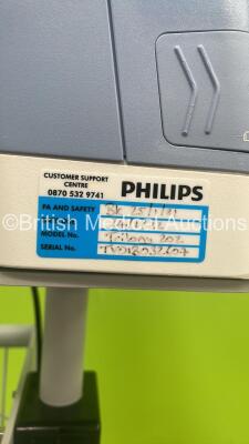 Philip Respironics Trilogy 202 Ventilator on Stand Software Version 14.2.05 - Running Hours 495 with Hose (Powers Up) *S/N TV013032607* - 6