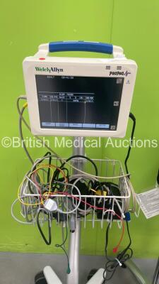 Welch Allyn ProPaq CS Patient Monitor on Stand with Selection of Leads (Powers Up), 1 x Welch Allyn 53N00 Vital Signs Monitor on Stand (Powers Up with Error - See Pictures) and 1 x Respironics Cough Assist on Stand (Powers Up) *S/N GA117779 / 009872* - 3