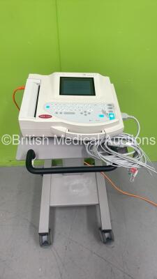 GE MAC 1200 ECG Machine on Stand with 10 Lead ECG Leads (Powers Up) *S/N 101084131*