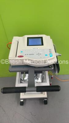 GE MAC 1200 ECG Machine on Stand with 10 Lead ECG Leads (Powers Up) *S/N 101084138*