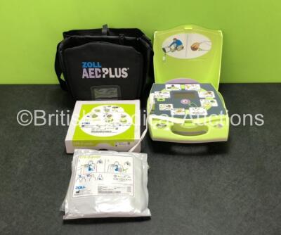 Zoll AED Plus Defibrillator with 2 x Electrode Pads *Both in Date* in Carry Case (Powers Up)