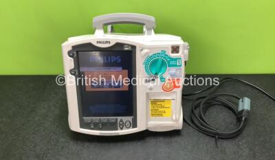 Philips Heartstart MRx Defibrillator Including Pacer, ECG and Printer Options with 1 x Paddle Lead, 1 x Philips M3538A Battery and 1 x Philips M3539A Module (Powers Up) *SN US00330793*