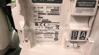 2 x Philips Heartstart MRx Defibrillators Including ECG and Printer Options with 2 x M3725A Test Loads, 2 x Paddle Leads, 2 x ECG Leads, 2 x Batteries and 1 x M33539A Module (Both Power Up then Shut Down - See Photos) - 9