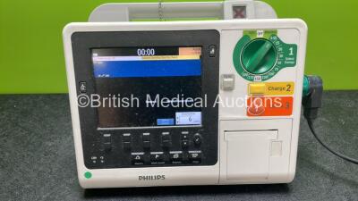 Philips Heartstart XL+ Defibrillator Including ECG and Printer Options with 1 x Paddle Lead and 1 x Battery (Powers Up) *SN US31410912* - 2