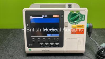 Philips Heartstart XL+ Defibrillator Including ECG and Printer Options with 1 x Paddle Lead and 1 x Battery (Powers Up) *SN US31410902* - 2