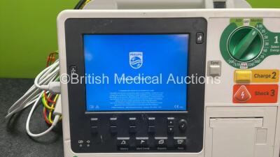 Philips Heartstart XL+ Defibrillator Including ECG and Printer Options with 1 x Paddle Lead, 1 x 3 Lead ECG Lead and 1 x Battery (Powers Up) *SN US31410903* - 2