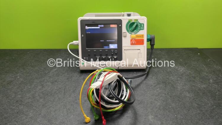 Philips Heartstart XL+ Defibrillator Including ECG and Printer Options with 1 x Paddle Lead, 1 x 3 Lead ECG Lead and 1 x Battery (Powers Up) *SN US31410964*