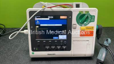 Philips Heartstart XL+ Defibrillator Including ECG and Printer Options with 1 x Paddle Lead, 1 x 3 Lead ECG Lead and 1 x Battery (Powers Up) *SN US31410967* - 2