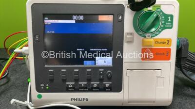 Philips Heartstart XL+ Defibrillator Including ECG and Printer Options with 1 x Paddle Lead, 1 x 3 Lead ECG Lead and 1 x Battery (Powers Up) *SN US81516000* - 2