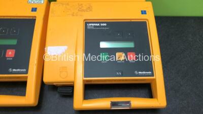 2 x Medtronic Physio Control Lifepak 500 Automated External Defibrillators (Untested Due to No Battery) - 2