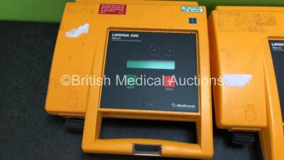 2 x Medtronic Physio Control Lifepak 500 Automated External Defibrillators (Untested Due to No Battery) - 3