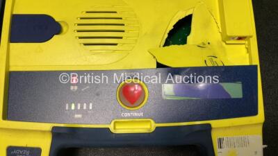 3 x Cardiac Science Powerheart AED G3 Automated External Defibrillators with 3 x Batteries (2 x Power Up, 1 x No Power, All with Damage to Casing - See Photos) - 4