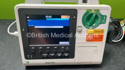 Philips Heartstart XL+ Defibrillator Including ECG and Printer Options with 1 x Paddle Lead, 1 x 3 Lead ECG Lead and 1 x Battery (Powers Up) *SN US31410965* - 2